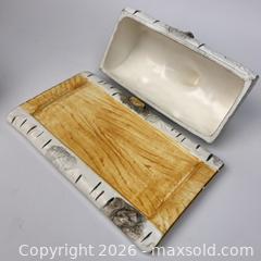 MaxSold Auction: Birch Bark Butter Dish and Sugar Pot with Lid Department 56 Cottage Decor  - Toronto (Ontario, Canada) SELLER MANAGED Downsizing Online Auction - Greenland Road