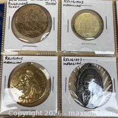 MaxSold Auction: Catholic Tokens Pendants Pilgrimage Religious Medals  - Toronto (Ontario, Canada) SELLER MANAGED Downsizing Online Auction - Greenland Road