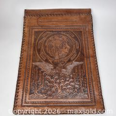 MaxSold Auction: Mexican Hand Tooled Leather Folio or Cover or Wall Art - Toronto (Ontario, Canada) SELLER MANAGED Downsizing Online Auction - Greenland Road