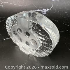 MaxSold Auction: Nybro Glasbruk Sweden Glass Candle Holder Vintage 70s Original Candle MCM - Toronto (Ontario, Canada) SELLER MANAGED Downsizing Online Auction - Greenland Road