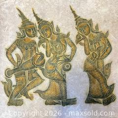 MaxSold Auction: Old Thai Temple Rubbing Musician Trio on Rice Paper Thailand Art - Toronto (Ontario, Canada) SELLER MANAGED Downsizing Online Auction - Greenland Road