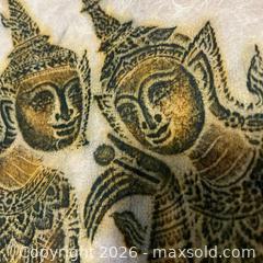 MaxSold Auction: Old Thai Temple Rubbing Musician Trio on Rice Paper Thailand Art - Toronto (Ontario, Canada) SELLER MANAGED Downsizing Online Auction - Greenland Road