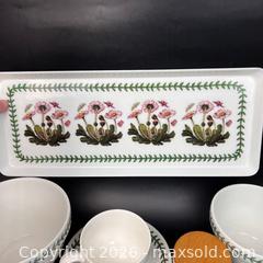 MaxSold Auction: Portmeirion Botanic Garden Lot 2 Bowls Cups Saucers Tray Canister Vintage British - Toronto (Ontario, Canada) SELLER MANAGED Downsizing Online Auction - Greenland Road