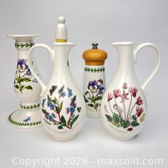 MaxSold Auction: Portmeirion Botanic Garden Lot Pepper Grinder Oil Vinegar Candle Stick Botanical - Toronto (Ontario, Canada) SELLER MANAGED Downsizing Online Auction - Greenland Road