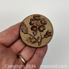 MaxSold Auction: Raku Pottery Cookie Press Beautiful Artisan Design Ceramic Mold Botanical Flower Baking Cooking - Toronto (Ontario, Canada) SELLER MANAGED Downsizing Online Auction - Greenland Road
