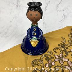 MaxSold Auction: Signed Hungarian Pottery Candle Holder and Folk Art Beaded Bib - Toronto (Ontario, Canada) SELLER MANAGED Downsizing Online Auction - Greenland Road