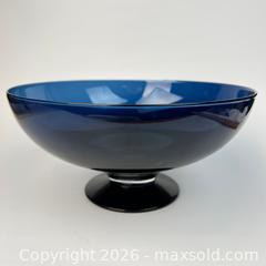 MaxSold Auction: Signed Orrefors Kosta Boda Sweden Large Blue Cobalt Bowl Pedestal Art Glass Large - Toronto (Ontario, Canada) SELLER MANAGED Downsizing Online Auction - Greenland Road