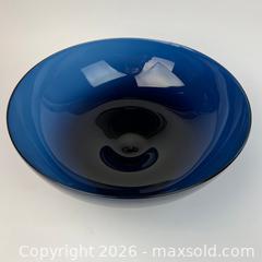 MaxSold Auction: Signed Orrefors Kosta Boda Sweden Large Blue Cobalt Bowl Pedestal Art Glass Large - Toronto (Ontario, Canada) SELLER MANAGED Downsizing Online Auction - Greenland Road