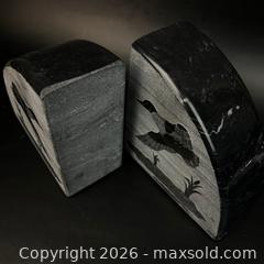 MaxSold Auction: Siku Heavy Carved Stone Bookends Pair Canadian Loon Book Ends - Toronto (Ontario, Canada) SELLER MANAGED Downsizing Online Auction - Greenland Road