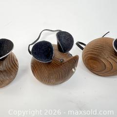 MaxSold Auction: Three Mid Century Modern Mice Wood and Leather  - Toronto (Ontario, Canada) SELLER MANAGED Downsizing Online Auction - Greenland Road