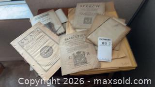 MaxSold Auction: 17th-Century English Pamphlets, Broadsides & Booklets (Loose) - Kingston (Ontario, Canada) PARTNER MANAGED Estate Sale Online Auction - Princess Street. (STORAGE)