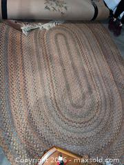 MaxSold Auction: Braided Oval Area Rug, Multicolor Earth Tones, Est. 5'x8'-6'x9' - Kingston (Ontario, Canada) SELLER MANAGED Downsizing Online Auction - Langfield Street
