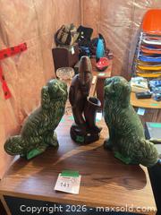 MaxSold Auction: Lot of 3 Decorative Figurines — Ceramic Spaniels & Carved Wood - Kingston (Ontario, Canada) SELLER MANAGED Downsizing Online Auction - Langfield Street