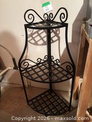 MaxSold Auction: Matte Black 3-Tier Corner Plant Stand / Shelf 39.75" H - Kingston (Ontario, Canada) SELLER MANAGED Downsizing Online Auction - Langfield Street