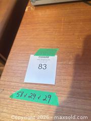 MaxSold Auction: Mid-Century Modern Wooden Desk 58" W x 29" D x 29" H - Kingston (Ontario, Canada) SELLER MANAGED Downsizing Online Auction - Langfield Street