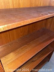MaxSold Auction: Mid-Century Teak-Colored Wood Veneer Bookcase / Shelf Unit - Kingston (Ontario, Canada) SELLER MANAGED Downsizing Online Auction - Langfield Street