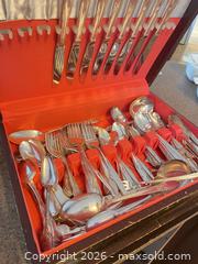 MaxSold Auction: Mixed Flatware & Serving Set with Floral Victorian Handles - Kingston (Ontario, Canada) SELLER MANAGED Downsizing Online Auction - Langfield Street