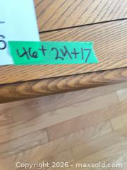 MaxSold Auction: Oak Coffee Table, Medium Brown, 46×24×17 in, Cane Lower Shelf - Kingston (Ontario, Canada) SELLER MANAGED Downsizing Online Auction - Langfield Street