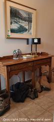 MaxSold Auction: Oak Console / Sofa Table with Center Drawer - Kingston (Ontario, Canada) SELLER MANAGED Downsizing Online Auction - Langfield Street