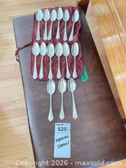 MaxSold Auction: Ornate Beaded Border Teaspoons with Monogram, Possibly Sterling - Kingston (Ontario, Canada) SELLER MANAGED Downsizing Online Auction - Langfield Street