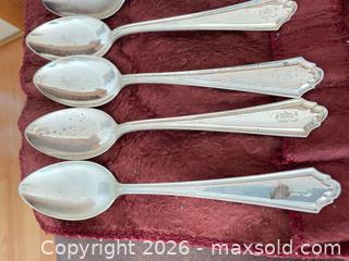 MaxSold Auction: Ornate Beaded Border Teaspoons with Monogram, Possibly Sterling - Kingston (Ontario, Canada) SELLER MANAGED Downsizing Online Auction - Langfield Street