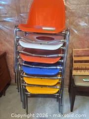 MaxSold Auction: Set of 6 Mixed Color Molded Plastic Stacking Chairs - Kingston (Ontario, Canada) SELLER MANAGED Downsizing Online Auction - Langfield Street