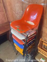 MaxSold Auction: Set of 6 Mixed Color Molded Plastic Stacking Chairs - Kingston (Ontario, Canada) SELLER MANAGED Downsizing Online Auction - Langfield Street