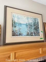 MaxSold Auction: Signed Keirstead Birch Trees Lake Landscape, 15.5 x 23 in - Kingston (Ontario, Canada) SELLER MANAGED Downsizing Online Auction - Langfield Street