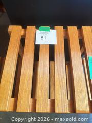 MaxSold Auction: Slatted Wooden Modular Tiered Shelf / Plant Stand, 38x12x36 - Kingston (Ontario, Canada) SELLER MANAGED Downsizing Online Auction - Langfield Street