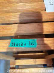 MaxSold Auction: Slatted Wooden Modular Tiered Shelf / Plant Stand, 38x12x36 - Kingston (Ontario, Canada) SELLER MANAGED Downsizing Online Auction - Langfield Street