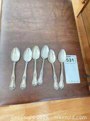 MaxSold Auction: Sterling Silver Teaspoons, Set of 6, Rococo Pattern, Monogram W - Kingston (Ontario, Canada) SELLER MANAGED Downsizing Online Auction - Langfield Street