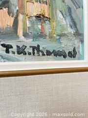 MaxSold Auction: T.K. Thomas Oil Impasto Street Café Painting, Framed - Kingston (Ontario, Canada) SELLER MANAGED Downsizing Online Auction - Langfield Street