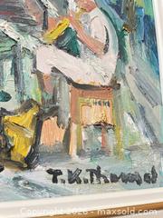 MaxSold Auction: T.K. Thomas Oil Impasto Street Café Painting, Framed - Kingston (Ontario, Canada) SELLER MANAGED Downsizing Online Auction - Langfield Street
