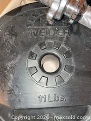 MaxSold Auction: Weider Adjustable Dumbbell Set with 2 Chrome Knurled Bars - Kingston (Ontario, Canada) SELLER MANAGED Downsizing Online Auction - Langfield Street