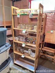 MaxSold Auction: Wooden Freestanding Etagere Shelving Unit, 5 Shelves, 28 x 11.5 x 70 - Kingston (Ontario, Canada) SELLER MANAGED Downsizing Online Auction - Langfield Street
