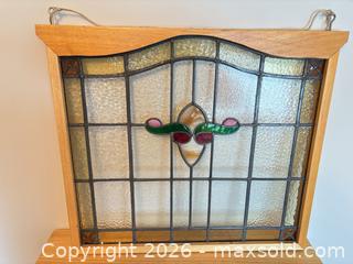 MaxSold Auction: Arts & Crafts / Mission Style Stained Glass Panel in Wood Frame - Saanich (British Columbia, Canada) SELLER MANAGED Estate Sale Online Auction - Doncaster Drive