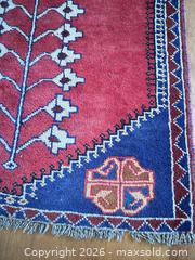 MaxSold Auction: Caucasian Tribal Runner Rug, wool, Red & Blue, 38" x 84" - Saanich (British Columbia, Canada) SELLER MANAGED Estate Sale Online Auction - Doncaster Drive