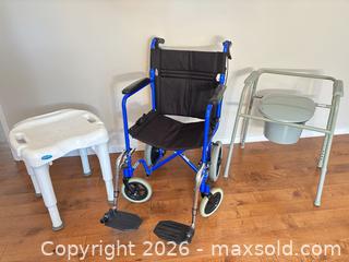 MaxSold Auction: Mobility Aid Lot: Transport Wheelchair, Shower Bench, Raised Commode - Saanich (British Columbia, Canada) SELLER MANAGED Estate Sale Online Auction - Doncaster Drive