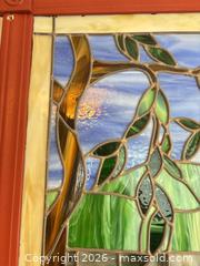 MaxSold Auction: Stained Glass Panel – Landscape Bridge in Red Wood Frame - Saanich (British Columbia, Canada) SELLER MANAGED Estate Sale Online Auction - Doncaster Drive
