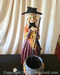MaxSold Auction: 26in Resin Witch Figurine with Light-Up Eyes & Cauldron-Department 56 - San Jose (California, USA) PARTNER MANAGED Estate Sale Online Auction - Dunn Ave
