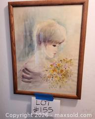 MaxSold Auction: 2 Framed Watercolor Portrait of Women Signed - San Jose (California, USA) PARTNER MANAGED Estate Sale Online Auction - Dunn Ave