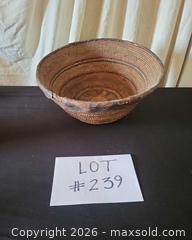 MaxSold Auction: Antique Woven Plant-Fiber Basket, 16" Diameter x 8" H - San Jose (California, USA) PARTNER MANAGED Estate Sale Online Auction - Dunn Ave