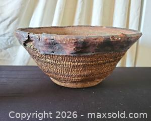 MaxSold Auction: Antique Woven Plant-Fiber Basket, 16" Diameter x 8" H - San Jose (California, USA) PARTNER MANAGED Estate Sale Online Auction - Dunn Ave