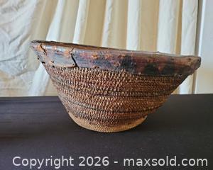 MaxSold Auction: Antique Woven Plant-Fiber Basket, 16" Diameter x 8" H - San Jose (California, USA) PARTNER MANAGED Estate Sale Online Auction - Dunn Ave