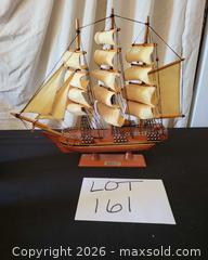 MaxSold Auction: Bounty Decorative Model Ship — Three-Masted Wooden Display - San Jose (California, USA) PARTNER MANAGED Estate Sale Online Auction - Dunn Ave