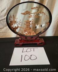 MaxSold Auction: Chinese Layered Carved Cork Landscape in Glass on Lacquer Stand - San Jose (California, USA) PARTNER MANAGED Estate Sale Online Auction - Dunn Ave