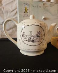 MaxSold Auction: Classic Pooh Tea Set — Teapot & 4 Mugs with Wooden Tray & Box - San Jose (California, USA) PARTNER MANAGED Estate Sale Online Auction - Dunn Ave