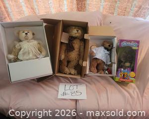 MaxSold Auction: Collectible Teddy Bear Lot - Skoodlez, Annette Funicello,Mohair Bear & Gallery Sam (4) - San Jose (California, USA) PARTNER MANAGED Estate Sale Online Auction - Dunn Ave