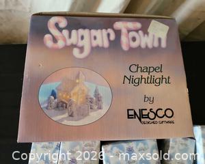 MaxSold Auction: Enesco Sugar Town Precious Moments Ceramic Chapel Nightlight Lot - San Jose (California, USA) PARTNER MANAGED Estate Sale Online Auction - Dunn Ave