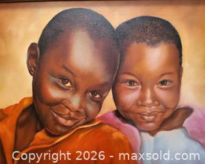 MaxSold Auction: Framed Original Portrait of Two Children, Signed "Lee" 1984 - San Jose (California, USA) PARTNER MANAGED Estate Sale Online Auction - Dunn Ave